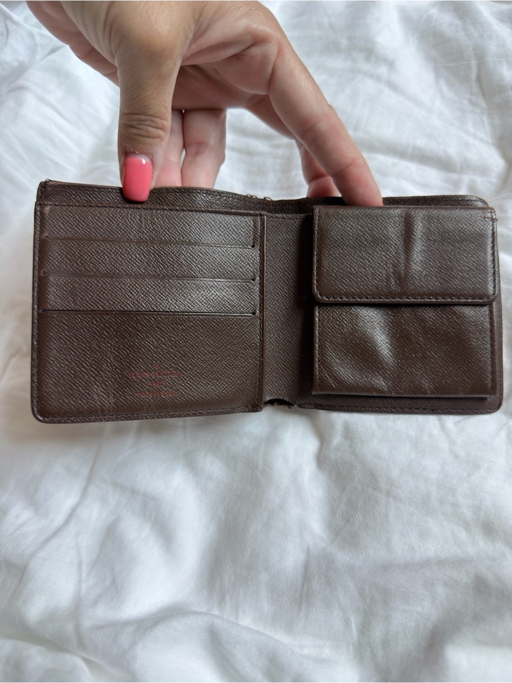 Louis Vuitton Damier Ebene Bifold Bill Card Wallet Mens Womens Made in France - Picture 5 of 9